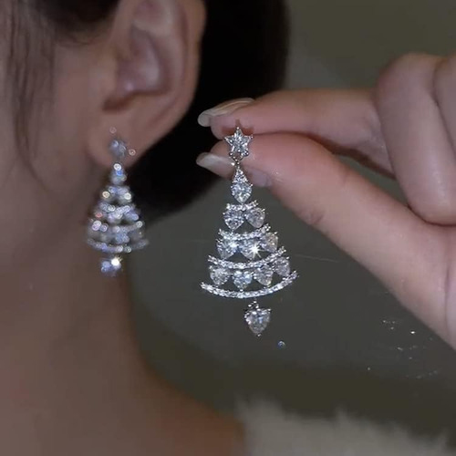 Pendientes De Árbol De Navidad, 1 Par De Pendientes Colgante