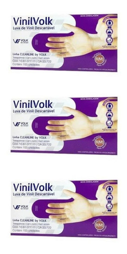 Volk Luvas P/ Proceds Vinil Trasp S/amido M C/100 (kit C/03)