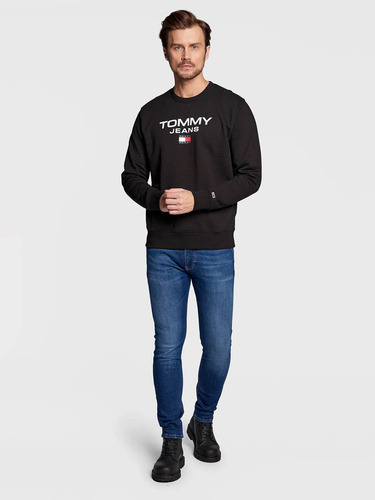 Polerón Con Logo Regular Hombre Tommy Jeans Negro