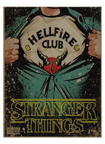 Póster Papel Fotográfico Hellfire Stranger Things Sala 80120