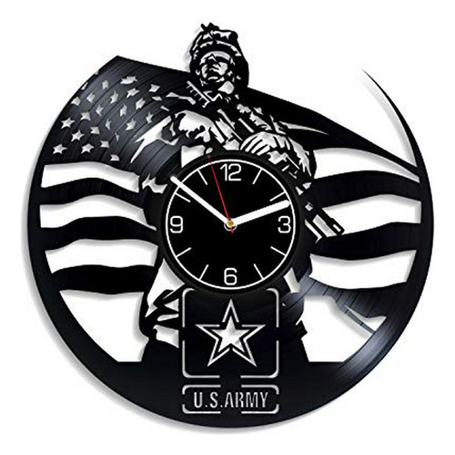 Kovides ***** Army Reloj De Pared Con Disco De Vinilo Reloj 