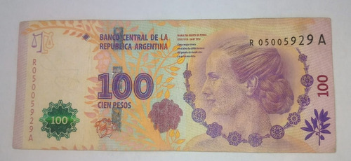 Billete 100 Pesos Eva Peron Reposicion Bottero 4311 Vf