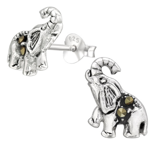 Aros De Elefante Plata 925 Hipoalergenico + Cajita Regalo 