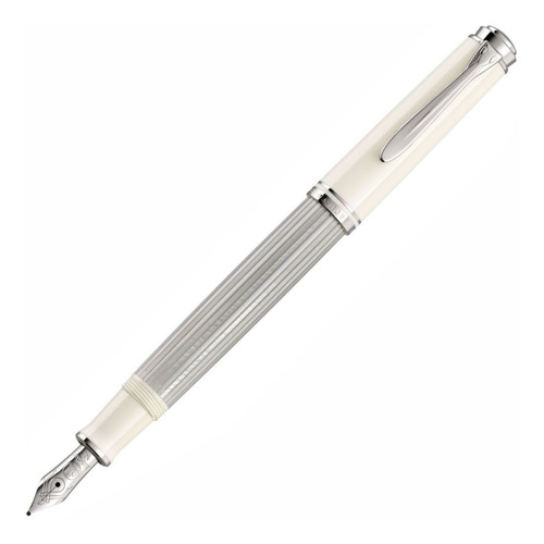 Caneta Tinteiro Pelikan M405 Silver White Ed Limitada Pena M Cor da tinta Opcional Cor do exterior Branca
