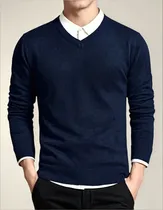 Comprar Chompas De Hilo O Suéter Cuello V Para Hombres