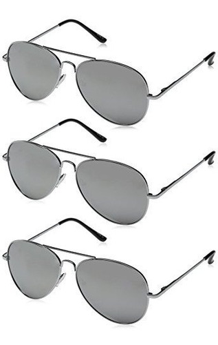 Gafas De Sol - Premium Mirrored Aviator Top Gun Sunglasses W
