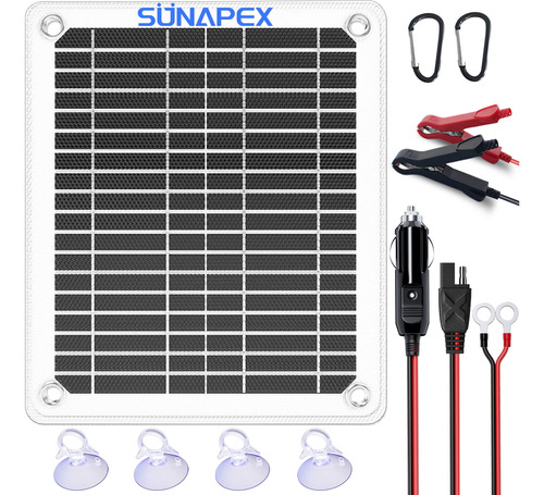 Sunapex Cargador De Bateria Solar Portatil De 5 W, Kit De Pa