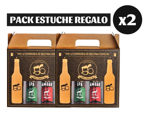 2x Estuche Regalo Cerveza Artesanal +56 Variedades 4 X 330cc