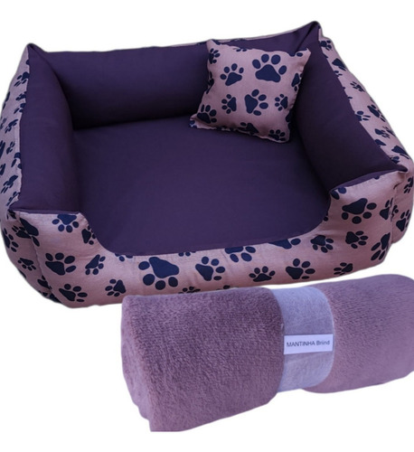 Cama De Cachorro Caminha Pet Pra Cachorro Ou Gato 60x60 Cor Marrom Patinhas