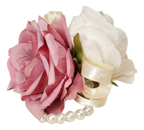 (3 #mold) Pulsera Tipo Ramillete De Flores Rosas Con Diseño