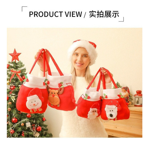2025 Lote 16 Bolsa Regalo Caramelo Manzana Navidad Mayoreo