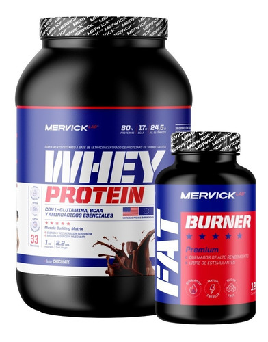 Combo Quemador Whey Protein 1kg + Fat Burner 120comp Mervick