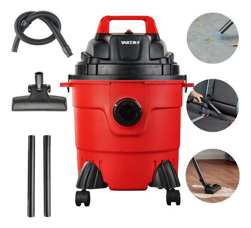 Aspiradora  De Tacho Sólidos Y Líquidos Negra Rojo 120v 60hz