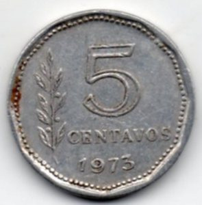 Moneda De 5 Centavos Año 1973.