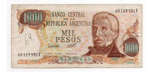 Argentina Billete 1000 Pesos Ley Bottero 2451a Dificil Mb-