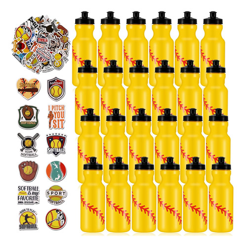 24 Botellas De Agua De Sóftbol De 20 Oz Para Niñas Y Niños, 