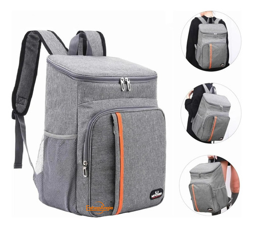 Mochila Térmica Bolsa Grande Para Almuerzo De 18 Litros Color Gris Eshopangie