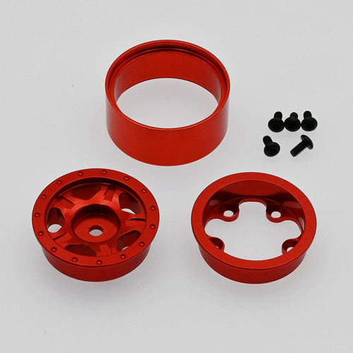 4x Cubos De Llanta Para Axial Scx24 Axi00001 Rc Rojo