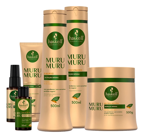 Kit Haskell Murumuru Sh Cond Máscara 500ml 6 Itens Completo
