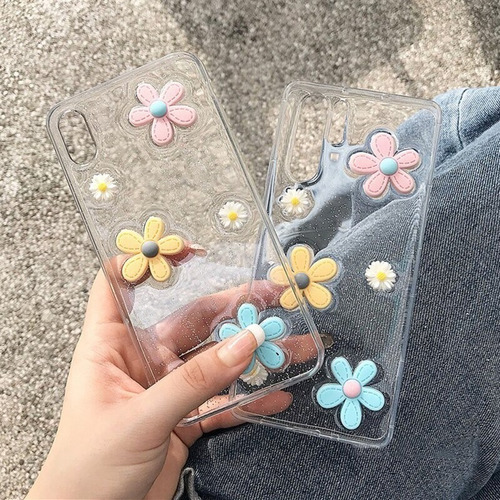 Funda Para Samsung A55 Flores Margaritas 3d Brillo + Mica 9d