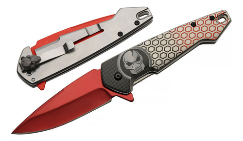 Szco -rd - Cuchillo Plegable Edc Con Acabado De Titanio Rojo