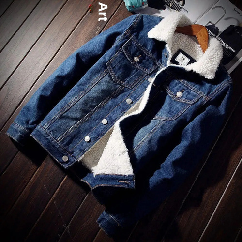 Chaqueta Vaquera Con Forro Polar Para Hombre, Corte Ajustado