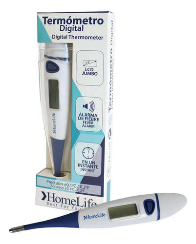 Termometro Digital Homelife Punta Flexible Azul