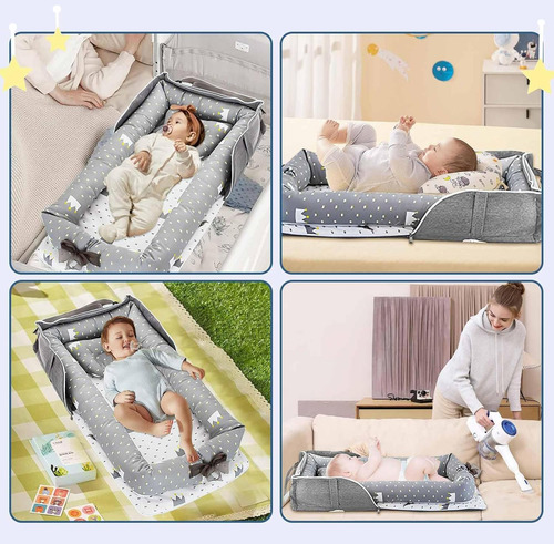 Weagp Cuna De Bebé Portátil Plegable Cuna Nidos Para Bebé