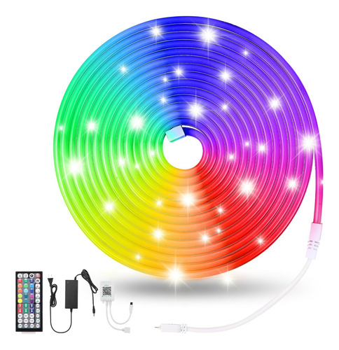 Kit Cinta Rollo Tira Led Rgb Neon Flex 5mts + Transformador