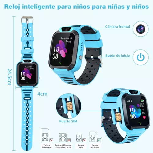 Niños Niños Niña Reloj telefónico impermeable reloj inteligente con cámara  Sos Gps Tracker Reloj de pulsera multifuncional