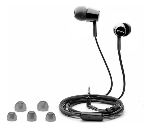 Auriculares Sony Mdrex155ap Con Micrófono, Color Negro