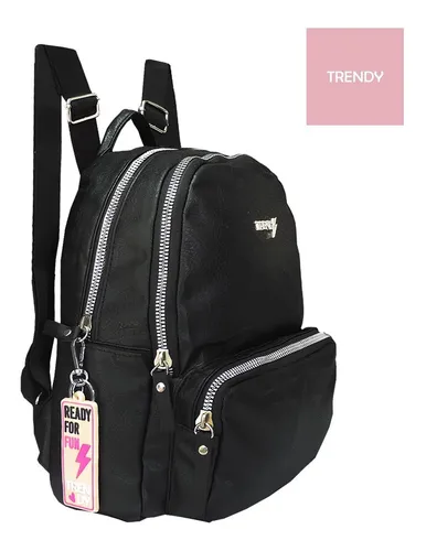 Mochila Mujer Urbana Cuero Pu Trendy Reforzada Antirrobo