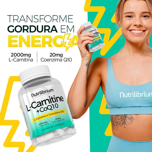 L-carnitina 2000mg C/ Coenzima Q10 Premium 90 Cápsulas