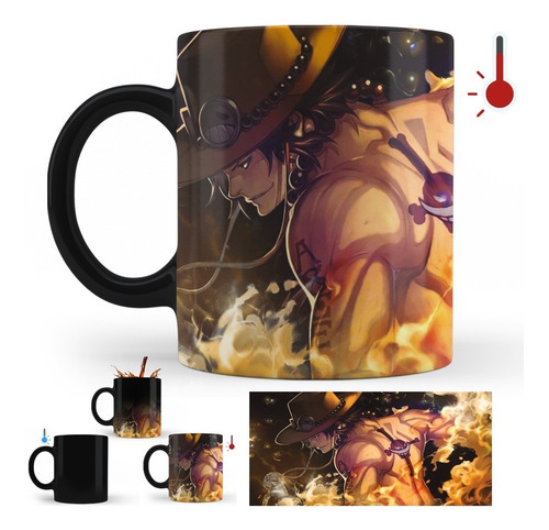 Imagen 1 de 1 de Taza Mágica One Piece Luffy, Zoro, Ace | Varios Modelos