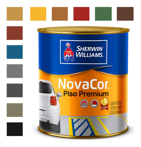 Novacor Piso Sherwin Williams 900ml Diversas Cores Cor Vermelho Segurança