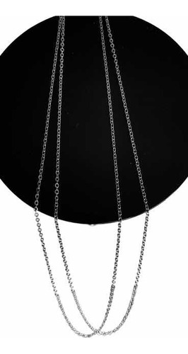 Imagen 2 de 9 de Collar 2 Capas Con Colgante Elefante 3d Acero Quiúrgico