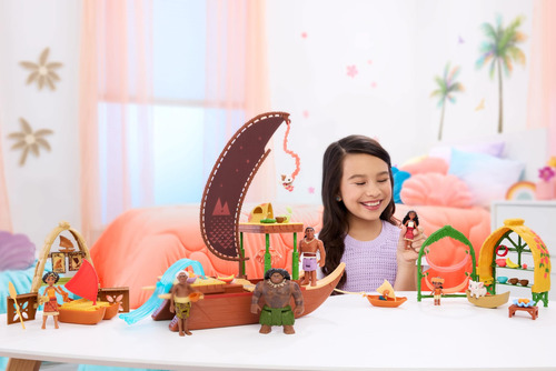 Playset Mattel Disney Moana 2 Moanas Canoe Crew Com 5 Boneca