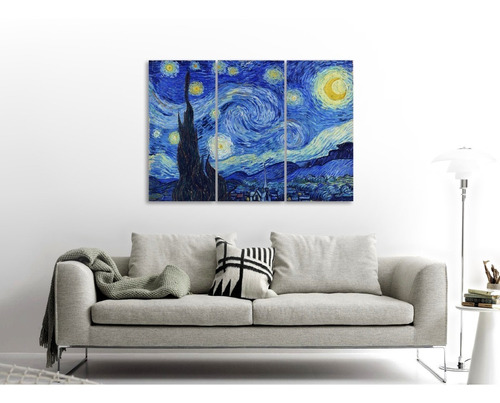 Cuadro Van Gogh La Noche Estrellada Paneles Arte Políptico