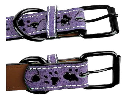 Collar Para Perros Raza Ch Med Y Gde Tipo Piel Ajustable Color Morado Tamaño del collar Extra Chico ECh/XS