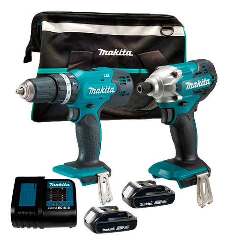 Taladro Makita Dhp453 + Atornillador Dtd156 + 2 Bat 1.5ah