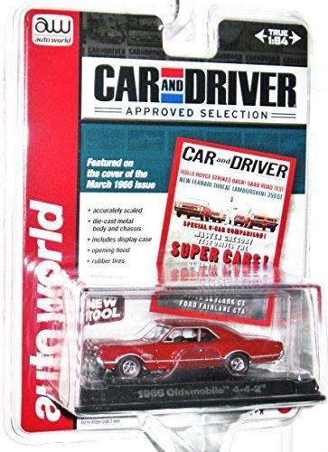 Auto Mundial 1:64 Die Cast Vehículos - Red 1966 Oldsmobile 4