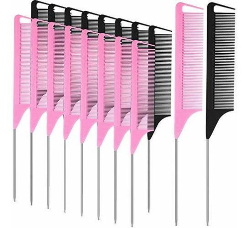 Peines - 18 Pieces Parting Comb For Braids, Rat Tail Comb St