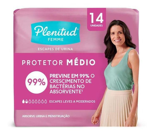 Protetor Médio Plenitud Femme 14 Unidades