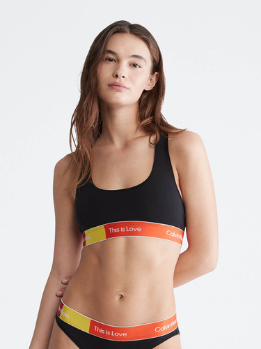 Bralette Con Logo Negro Calvin Klein