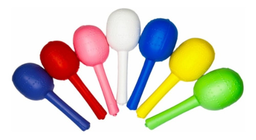 Maracas Multicolor Plasticas X 50 U Cotillon Carnaval Carioc