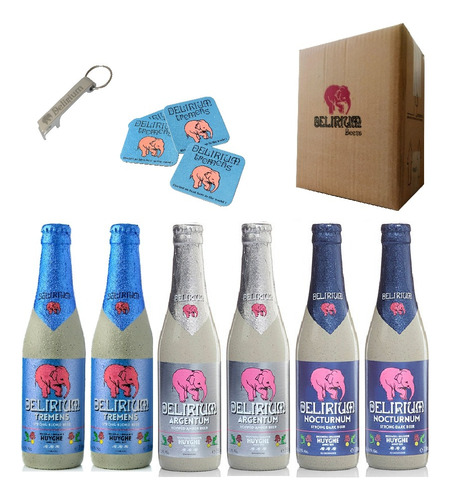 Kit Delirium 330ml Com Bolachas & Abridor Delirium De Brinde