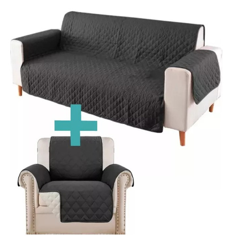 Combo Fundas Para Sillones De 1 Y 2 Cuerpos Protector Tcs