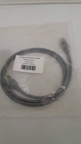 Patch Cord Cat 5e 1 Metro Color Gris Nuevo