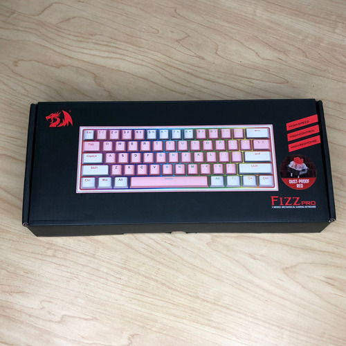 Teclado Redragon K616-rgb Fizz Pro - Blanco/rosa