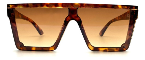 Óculos De Sol Premium Quadrado Maya Cooper Tendência Onça + Case
